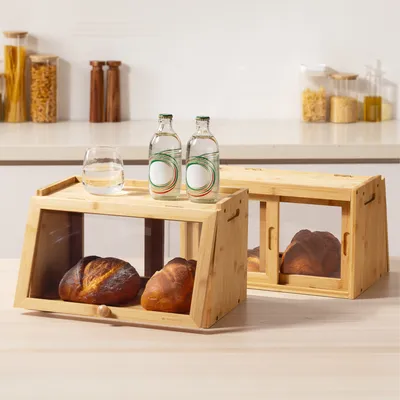 Produktbild von Navaris Brotkasten Bambus Brotbox Brotkorb Aufbewahrungsbox Küche Brotaufbewahrung Brotbehälter Brotaufbewahrungsbox Visualisiert für Brot, Röstbrot,