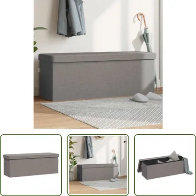 Image de Banc de rangement Living Store, pliable, aspect lin gris clair