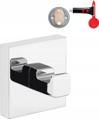 Obrázok produktu pre tesa Deluxxe Handtuchhaken inkl. Klebelösung silber