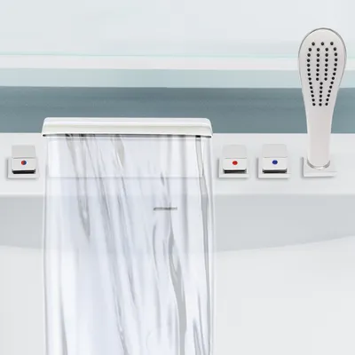 Image de Robinet de baignoire argent cascade Robinet de lavabo salle de bain