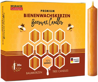 Immagine prodotto di Solidchoice - 100 candele a forma di cono, con il 10% di cera d'api, colore giallo