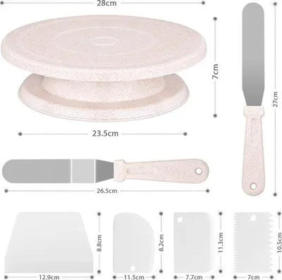 Produktbild von Famanu Torten-Drehplatte mit Zubehör - Tortenständer Set