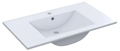 Keramik-Waschtisch rechteckig weiß 81,5 x 46 x 18 cm