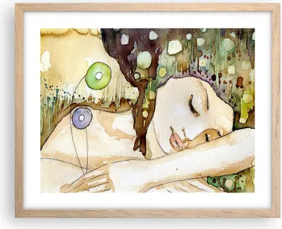 Produktbild von Gerahmtes Poster - Rahmen in heller Eiche - Frau modern - 50x40 cm - Wand Bild - Wanddeko - Wandbilder - Kunstposter - Wandposter - Bilderrahmen - Bilder - Kunstdruck - Wandbild - P2NAA50x40-3553