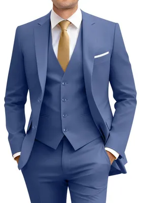 Produktbild von Amyox Herren Slim Fit 3-teiliger Anzug Zwei Knöpfe Business Hochzeit Kleid Tux A