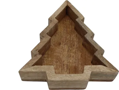 Produktbild von Mango Deko Schale in Tannenbaum Form - ca. 24,5 x 21 x 5 cm - Tanne Weihnachten Dekoration