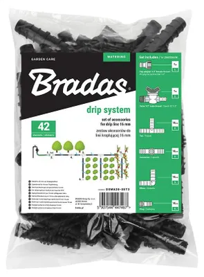 Produktbild von Bewässerungsarmatur-Set Tropfbewässerung Zubehör 16mm 42 tlg für Tropfschlauch Verbinder Winkel T Stück Ventile Endkappen Wasserhahnanschluss Bewässerungssystem DSWA20-SET3