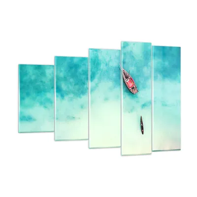 Produktbild von Bilder auf glas - Insel Boot Schiff Ozean - 150x100cm - Glasbilder - Wandbilder - Kunstdruck - zum Aufhängen bereit - Wanddekoration aus Glas - Glas Bilder - Wandbild auf Glas - GEG150x100-2923