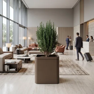Produktbild von Provencelia Verzinkter Stahl Pflanzkübel INFINITY Taupe, 60 x 60 x 60 cm, Stahl, Outdoor, Garten, frostbeständig, modern, langlebig