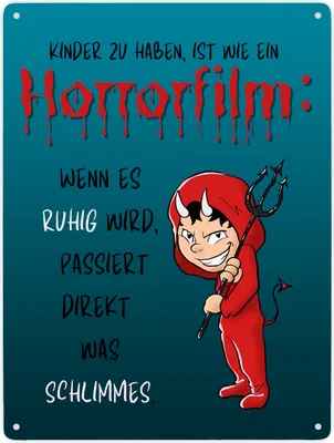 Produktbild von Teufelchen Metallschild XXL in 28x38 cm mit Spruch Kinder zu haben ist wie ein