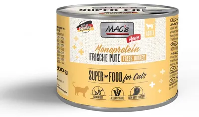Produktbild von MAC's CAT SENSITIVE PUTE, Adult, jede Rasse, Truthahn, 200 g, Getreidefrei