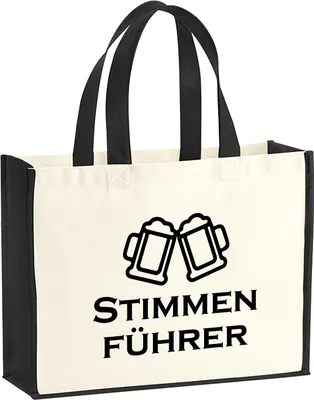 Produktbild von Huuraa Jutetasche Stimmenführer Spielmanszug 21 Liter Black Jute und Baumwolle Einkaufstasche Geschenkidee