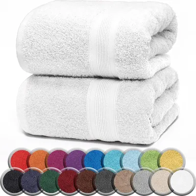 Produktbild von Frottier SAUNATÜCHER 2er Pack 80x200cm, 100% Baumwolle, Weiß