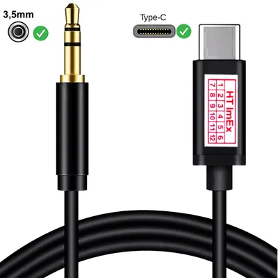 Produktbild von Schwarz - USB C Aux Kabel in Audio USB C Adapter Klinke 3,5mm für Samsung, Huawei, Xiaomi, Sony LG