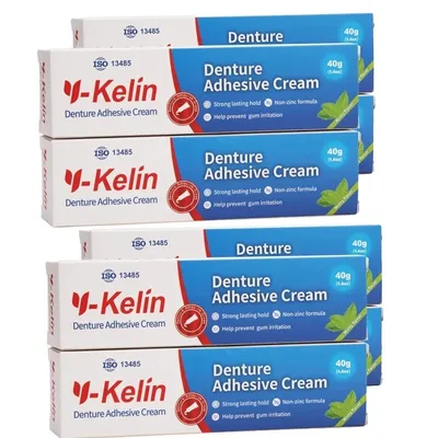 Immagine prodotto di Adesivo per dentiere non zinco, tenuta forte, 40g, confezione da 12, confezione da 12