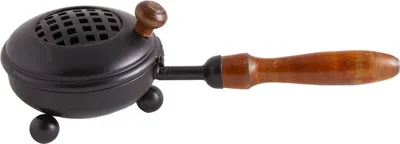 Produktbild von Mahani Räuchergefäß aus Eisen mit Holzgriff, L 22 cm, Ø 8,5 cm, für Raum- und Aurareinigungen