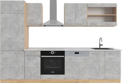 Immagine prodotto di Cucina componibile Vicco R-Line Calcestruzzo/Rovere dorato 300 cm , PL Marmo, Model 53820