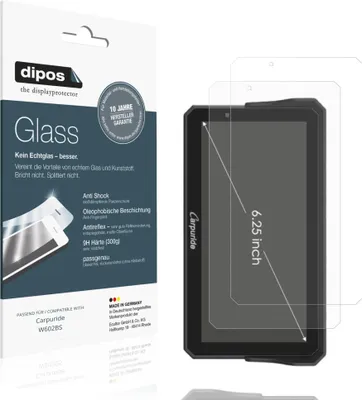 Produktbild von 2x Schutzfolie für Carpuride W602BS matt - Anti-Shock 9H Folie dipos Glass Kunststoffglas