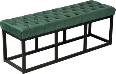 Obrázok produktu pre Lavica Polson - zamat, čierny rám 120 cm - Zelená