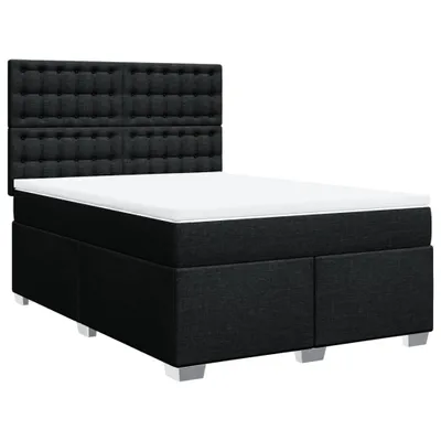 Produktbild von vidaXL Boxspringbett mit Matratze Schwarz 140x190 cm Stoff