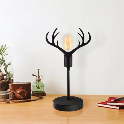 Produktbild von Opviq, GMN-000011,Tischlampe, Schwarz, METALLKÖRPER, 5 x 5 x 40 cm