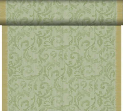 Produktbild von Duni Bio Dunicel Tête-à-Tête-Tischläufer Rich Damast Pistachio 0,4x24m