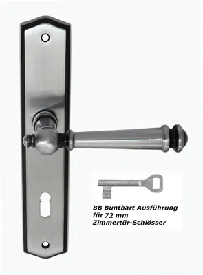 Produktbild von Messing Türbeschlag Kos LS BB Edelstahlfarbig Schwarz Türdrücker Türklinke