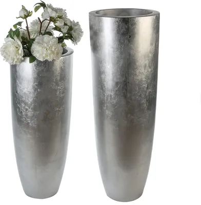 Immagine prodotto di GILDE ciotola decorativa fioriera cono argento, a tenuta stagna H. 90 cm,79360