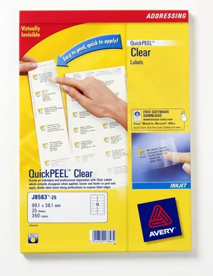 Immagine prodotto di Avery J8563-25 etichetta autoadesiva Trasparente 350 pz