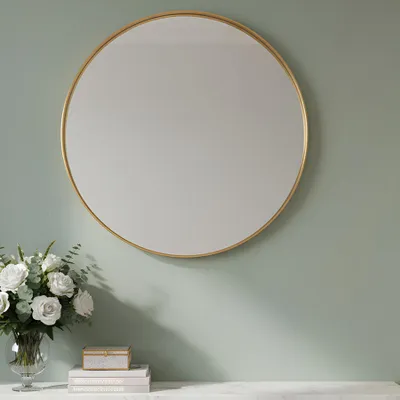 Produktbild von riess-ambiente Runder Wandspiegel PORTRAIT 60cm gold mit Metallrahmen und Aufhängung