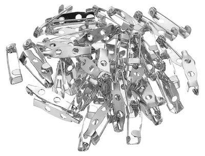 80 Sicherheitsnadeln 20 mm, Anstecknadeln, Namensschildnadeln, Silber