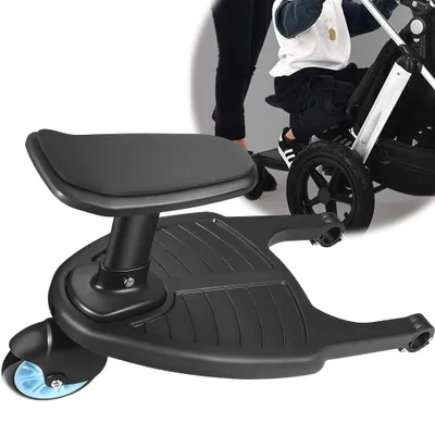 Image de Marchepied universel pour poussette Kiddy, accessoire pour poussette avec siège, noir, charge maximale de 25 kg