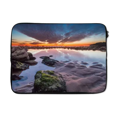 Produktbild von MuchoWow® Laptop Hülle 13 Zoll Felsen - Wasser - Natur Laptoptasche - Laptophülle - Sleeve - Rundumschutz