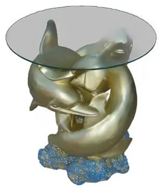 Immagine prodotto di Tavoli da tavolo in vetro Tavola Statua Figura Tavolo Divano Soggiorno Tavolino Nuovo Delfino