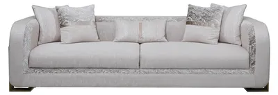 Produktbild von Dreisitzer Sofa 3 Sitzer Grau Polstersofa Stoffsofa Moderne Sofas
