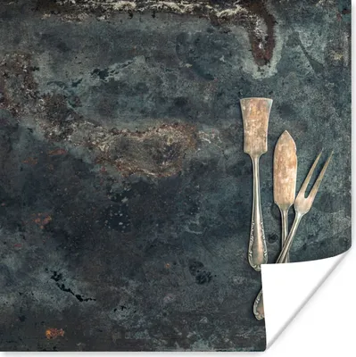 Produktbild von MuchoWow® Poster Küchenutensilien - Vintage - Rustikal 75x75 cm - Wand Dekoration
