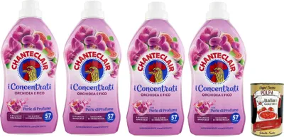 Produktbild von Chante Clair, i Concentrati Ammorbidente Orchidea e Fico, Weichspüler mit Orchidee und Fig 4x 1140ml lang anhaltender Duft 57 Wäschen Waschmittel + Itlaian Gourmet polpa 400g