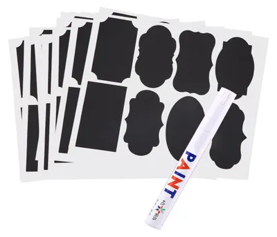 Produktbild von 88 Stück Tafeletiketten für Küchengläser, Flaschen, Tafeletiketten, Basteldekoration mit Stift