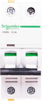 Image de Disjoncteur 2P D 3A 6kA AC iC60N-D3-2 A9F05203