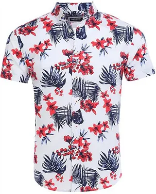 Produktbild von Brandneu Designer Kurzarm Hemd CARISMA CRM9100 Weiß/Blau/Rot 4XL