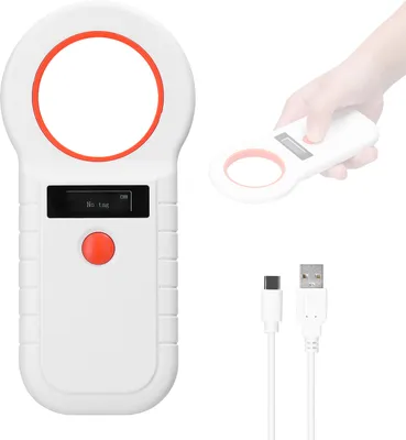 Obrázok produktu pre Bezdrôtový skener mikročipov pre domáce zvieratá s displejom OLED, dobíjateľný, podpora EMID FDX-B
