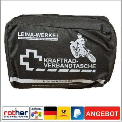 Produktbild von Erste Hilfe Set, Verbandtasche Kraftrad, Motorrad Verbandtasche, DIN 13167 25tlg