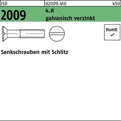 Produktbild von Reyher  Senkschrauben ISO 2009 4.8 M 8x100 galv. vz (100 Stück)