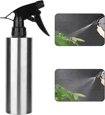 Produktbild von Sprühflasche Pflanzen, Sprühflasche aus Edelstahl Pflanzensprüher Spray Wasserkocher,Metall Sprühflasche Wassersprühflasche Metall Gießkanne(350ml)