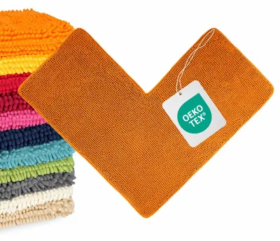 Image de WohnDirect tapis de bain d'angle PARIS Orange 100 x 100 x 50 cm