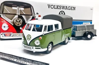 Image de VW T1 double cabine Volkswagen Road service avec remorque MOTORMAX 1:24