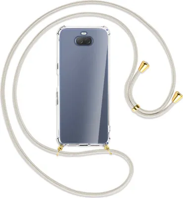 Produktbild von Handykette Backcover-Schutzhülle mit Band (Metall goldfarben) für Sony Xperia 10 - broken white