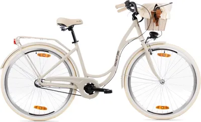Obrázek produktu pro Městské kolo Goetze Style 28 palců, 18palcový stupňovitý rám, 3 rychlosti Shimano Nexus, V-brzda, LED osvětlení, pohodlné sedlo, ratanový košík
