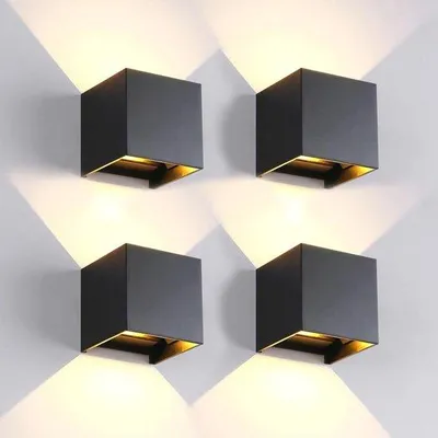 Obrázok produktu pre Sada LED svietidiel pre interiér a exteriér, moderné LED svietidlo v tvare kocky, vodotesné, 6 W, teplobiele svetlo