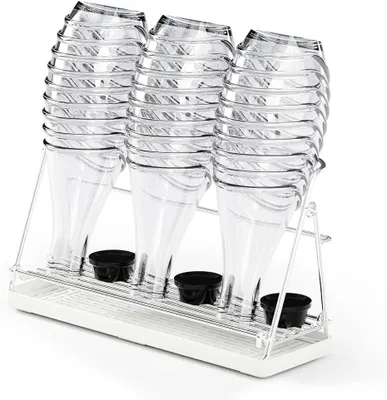 Produktbild von Zusammenklappbarer Flaschenhalter 304 Edelstahl, Abtropfgestell für Flaschen, Spülmaschinenfest, für Küche